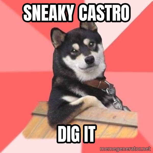 Cool Dog meme: SNeaky Castro / Dig it