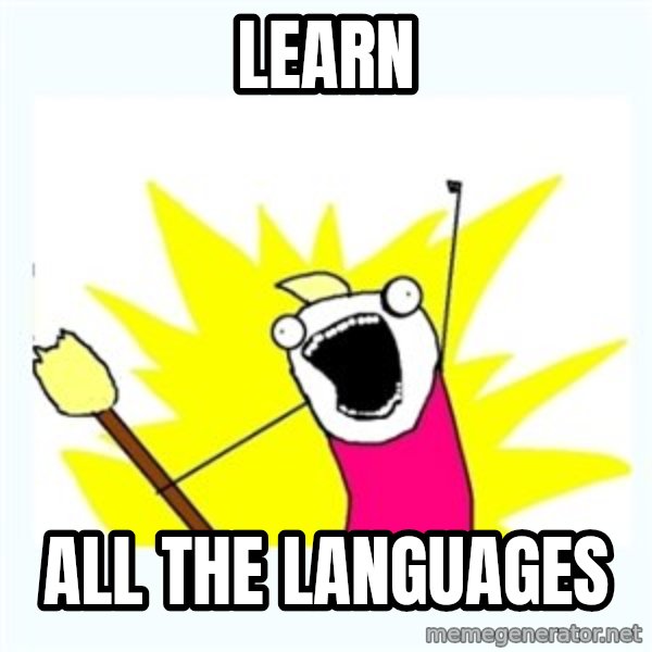 All the things meme: Learn / all the languages
