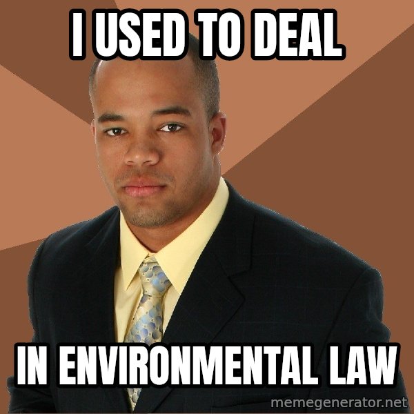 Successful Black Man meme: I used to deal / in environmental law