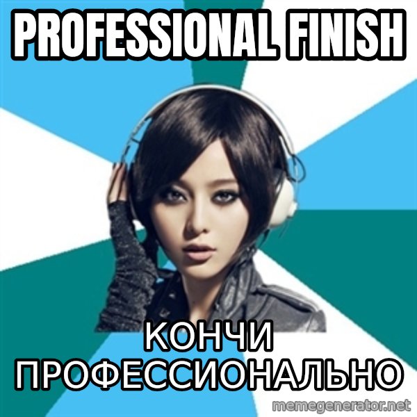 Crafty Interpreter meme: PROFESSIONAL FINISH / КОНЧИ ПРОФЕССИОНАЛЬНО