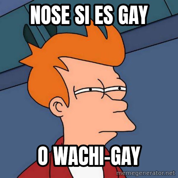 Futurama Fry meme: nose si es gay / o wachi-gay
