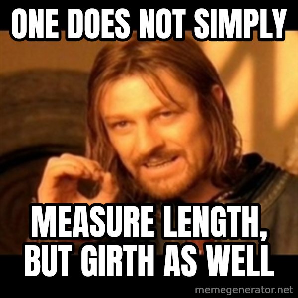 One Does Not Simply meme: One does not simply / Measure length, but Girth as well