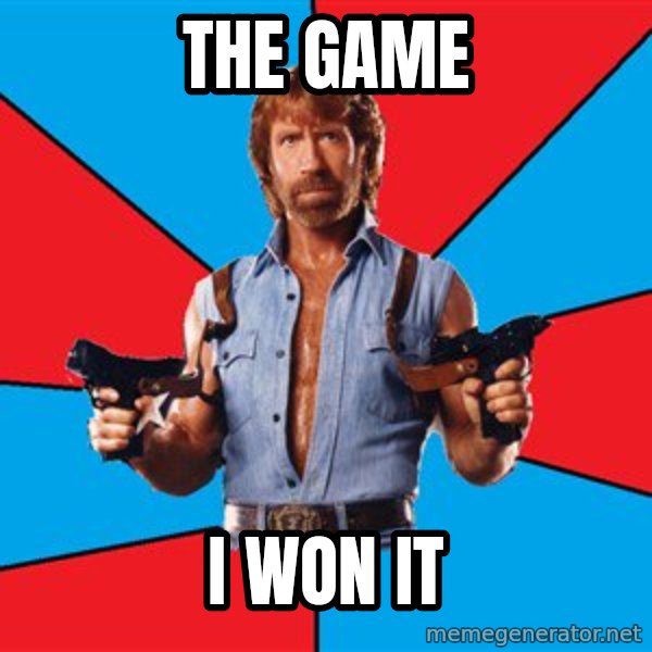 Chuck Norris  meme: the game / i won it