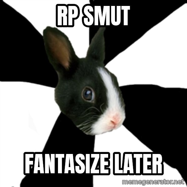 Roleplaying Rabbit meme: RP Smut / fantasize later