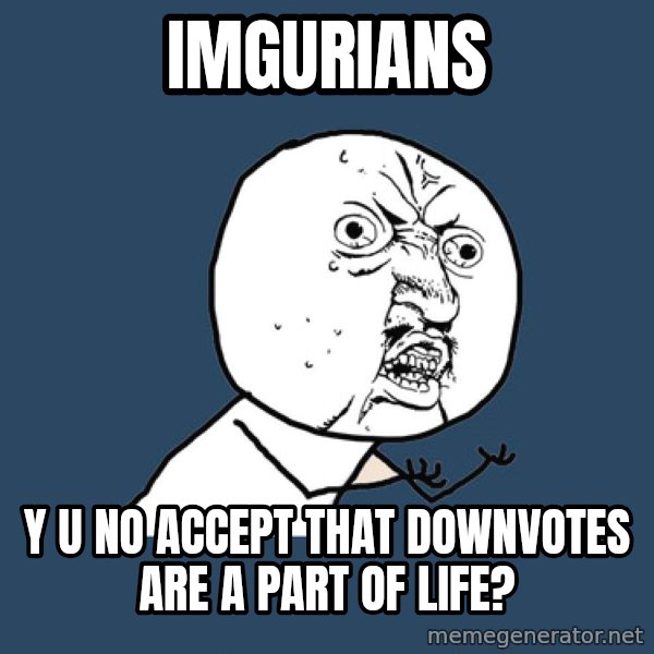 Y U No meme: imgurians / y u no accept that downvotes are a part of life?