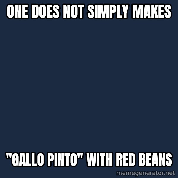 Lord Of The Rings Boromir One Does Not Simply Mordor meme: ONE DOES NOT SIMPLY MAKES / "GALLO PINTO" WITH RED BEANS