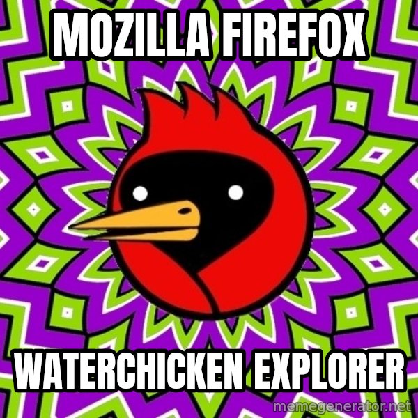 Omsk Crow meme: mozilla firefox / waterchicken explorer