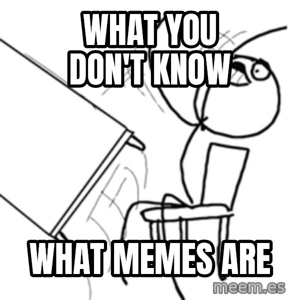 flip a table2 meme: what you don't know / what memes are