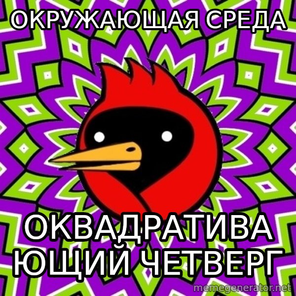 Omsk Crow meme: ОКРужающая среда / оквадративающий Четверг