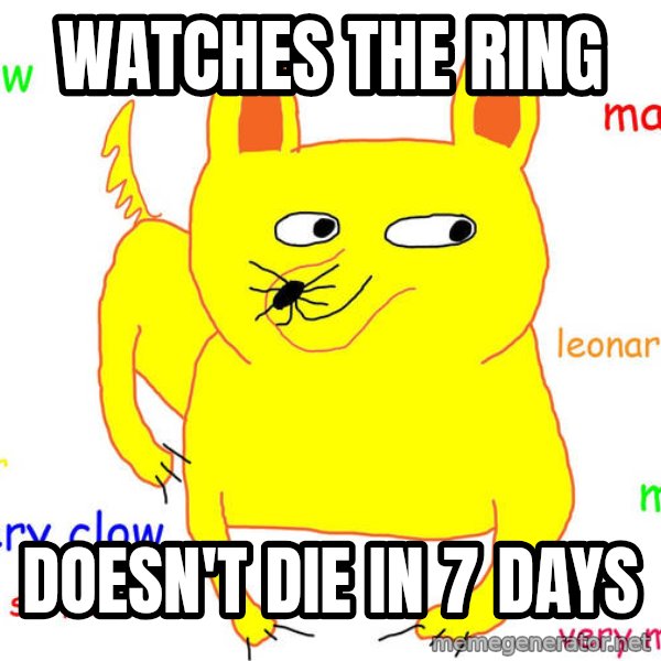 Forever Alone meme: Watches the ring / doesn't die in 7 days