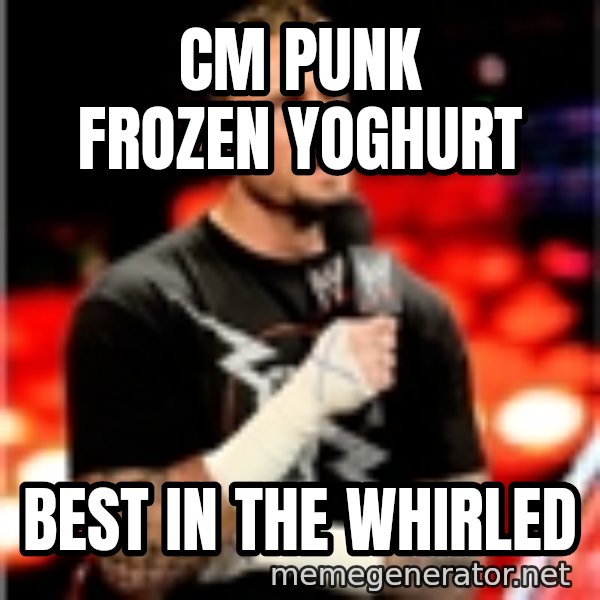 CM Punk Unimpressed meme: cm punk frozen yoghurt / best in the whirled
