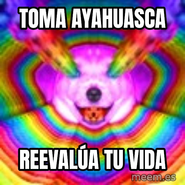 Final Advice Dog meme: Toma ayahuasca / reevalúa tu vida