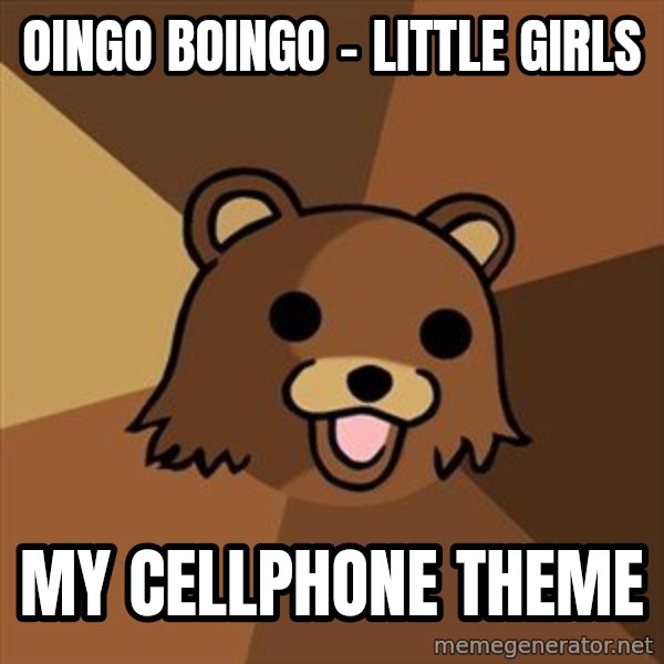 Pedobear meme: oingo boingo - little girls / my cellphone theme