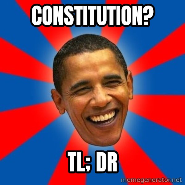 Obama meme: CONStitution? / TL; DR
