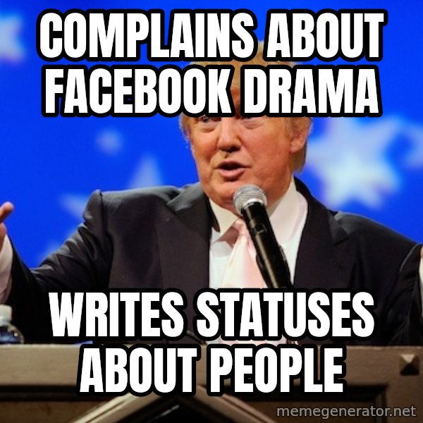 Annoying Facebook Girl meme: complains about facebook drama / writes statuses about people