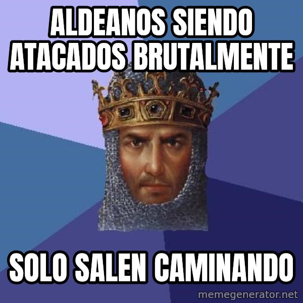Age Of Empires meme: aldeanos siendo atacados brutalmente / solo salen caminando