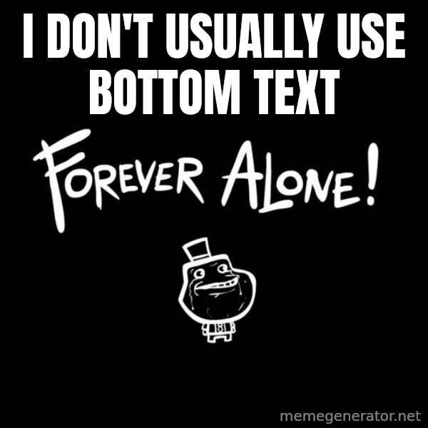 The Most Interesting Man In The World meme: I don't usually use bottom text