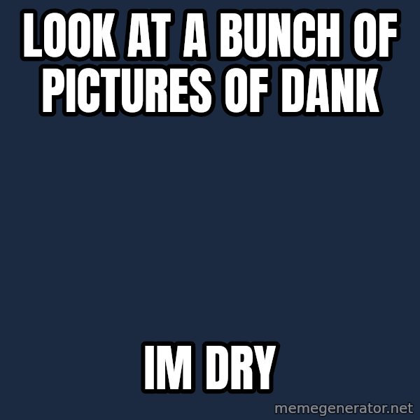 First World Problems meme: Look at a bunch of pictures of Dank / im dry