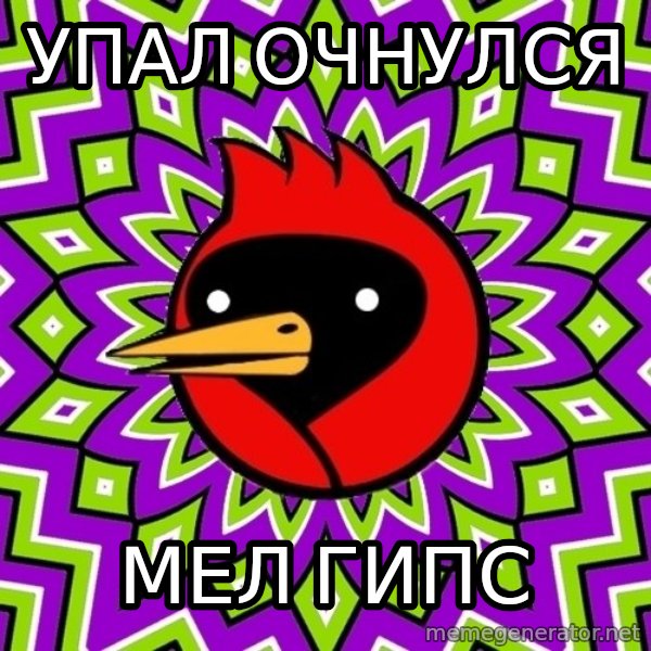 Omsk Crow meme: упал очнулся / мел гипс