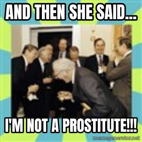 reagan white house laughing meme: And then she said... / i'm not a prostitute!!!