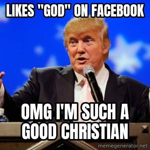 Annoying Facebook Girl meme: likes "god" on facebook / omg i'm such a good christian