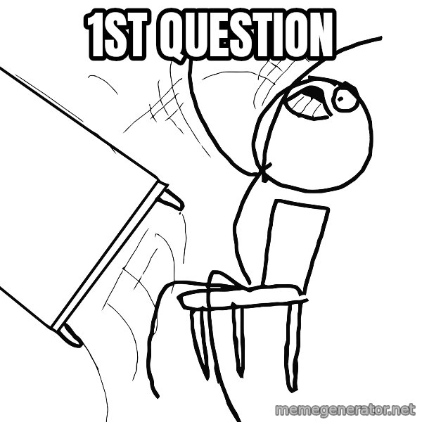 Desk Flip Rage Guy meme: 1st Question