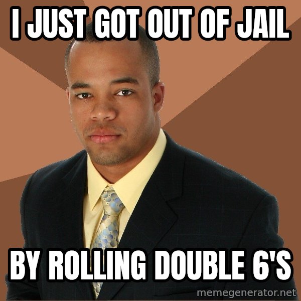 Successful Black Man meme: i just got out of jail / by rolling double 6's