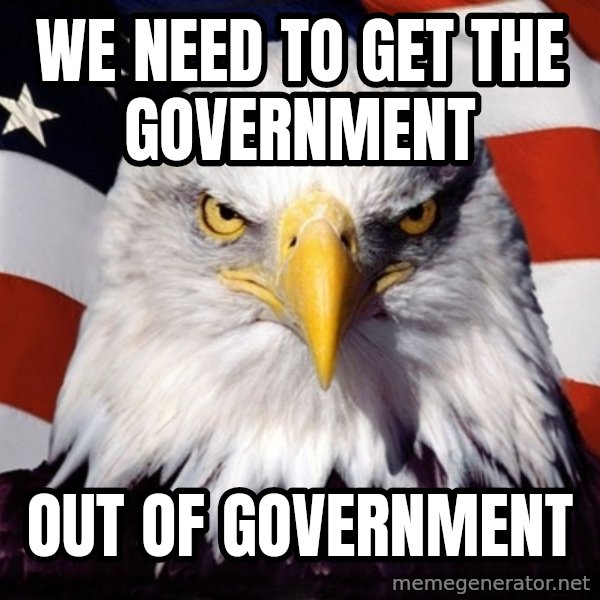 American Pride Eagle meme: We need to get the government / out of government