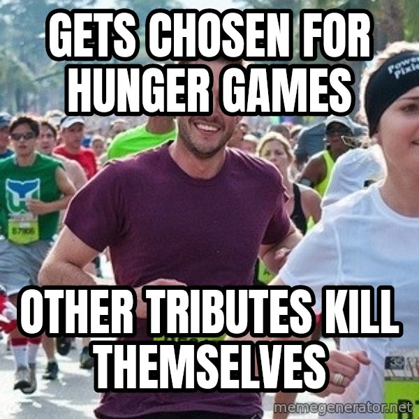 Ridiculously photogenic guy (Zeddie) meme: gets chosen for hunger games / other tributes kill themselves