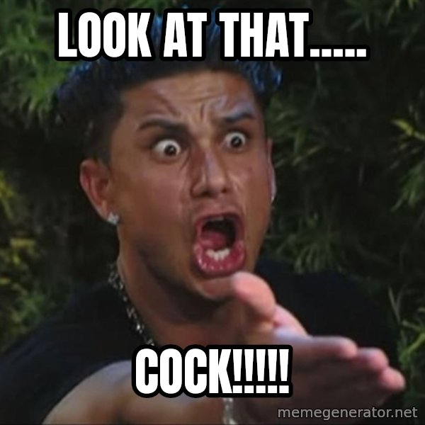 Pauly D meme: LOOK AT THAT..... / COCK!!!!!