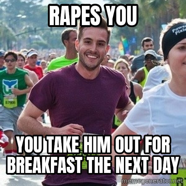Ridiculously photogenic guy (Zeddie) meme: rapes you / you take him out for breakfast the next day