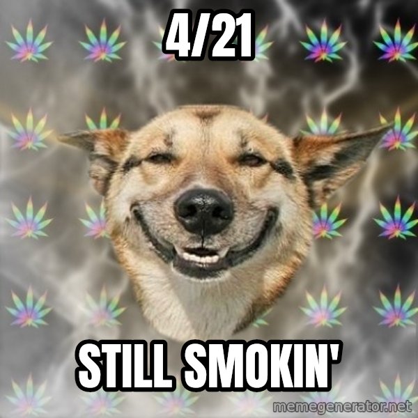 Stoner Dog meme: 4/21 / Still smokin'