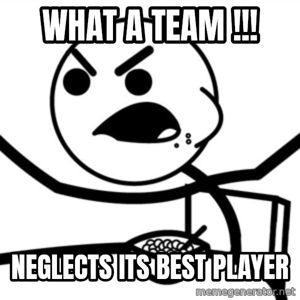 Cereal Guy Furiuos meme: What a team !!! / NEGLECTS its Best Player
