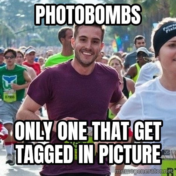 Ridiculously photogenic guy (Zeddie) meme: photobombs / Only one that get tagged in picture