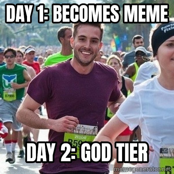Ridiculously photogenic guy (Zeddie) meme: Day 1: Becomes meme / Day 2: god tier