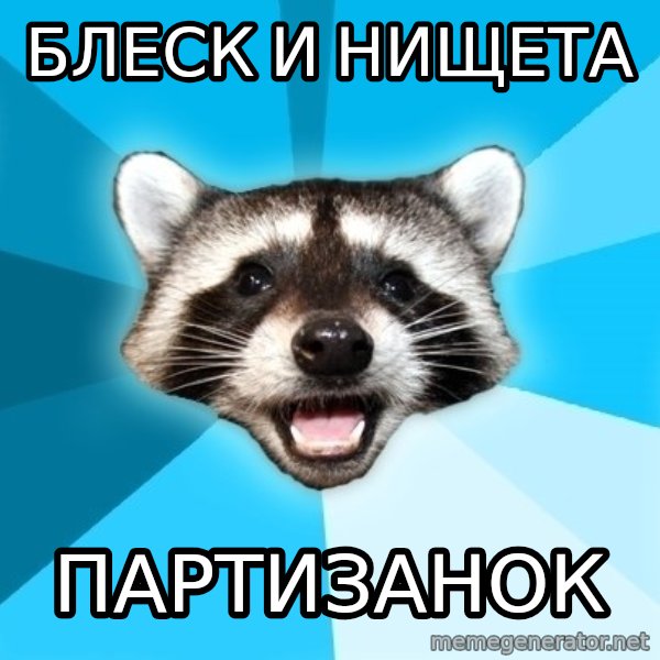 Lame Pun Coon meme: блеск и нищета / партизанок