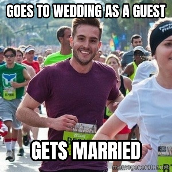 Ridiculously photogenic guy (Zeddie) meme: goes to wedding as a guest / gets married
