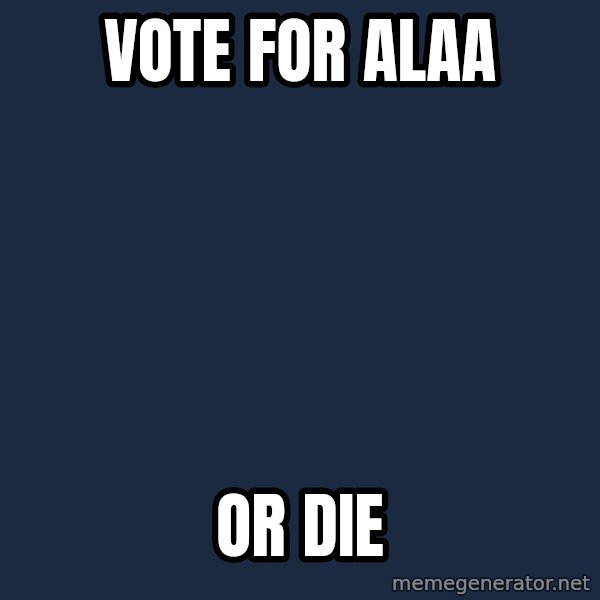 Evil Republican meme: Vote for alaa / or die