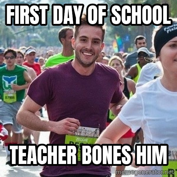 Ridiculously photogenic guy (Zeddie) meme: first day of school / teacher bones him