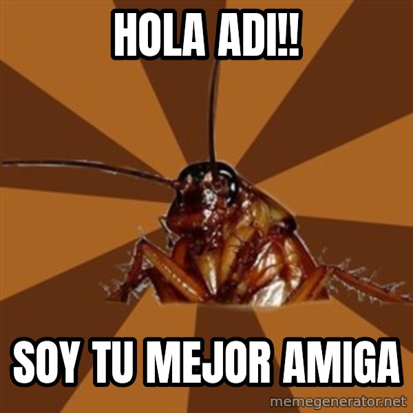 Eat The Cockroach meme: Hola Adi!! / Soy tu mejor amiga