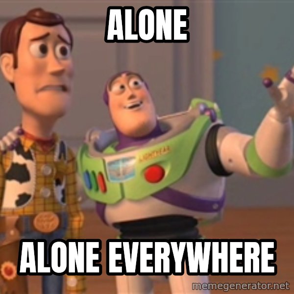 Tseverywhere meme: ALONE / ALONE EVERYWHERE
