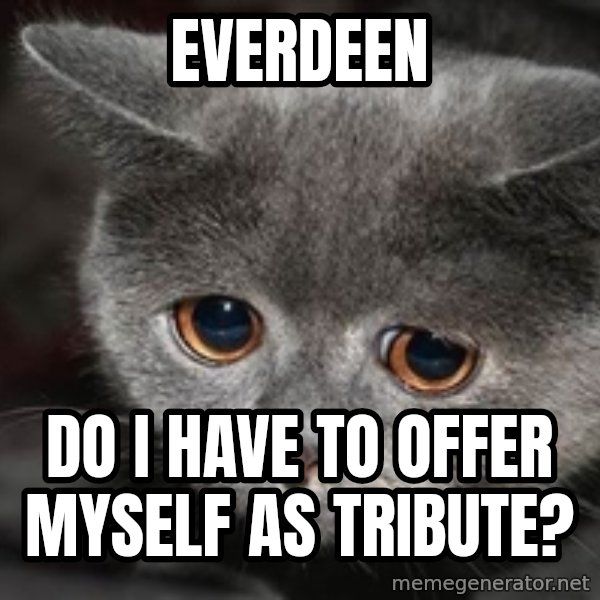 Sadcat meme: EVERDEEN / do i have to offer myself as tribute?
