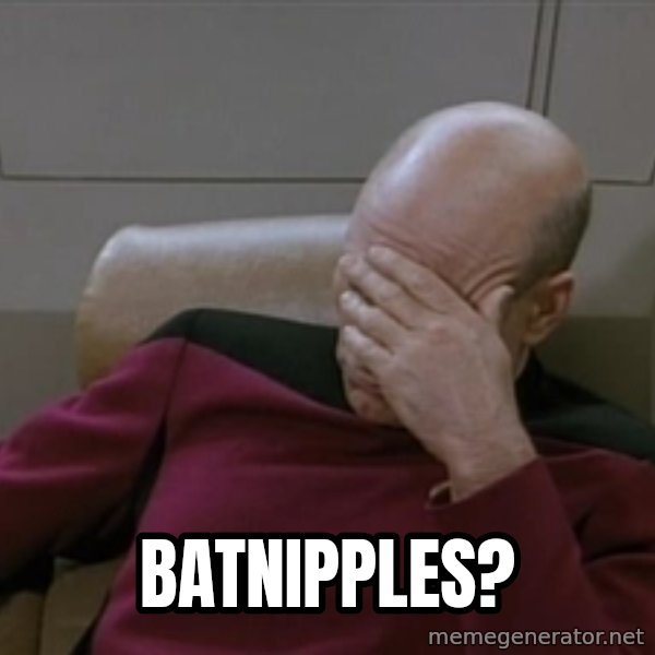 Picardfacepalm meme: Batnipples?