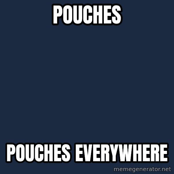 X, X Everywhere  meme: POUCHES / POUCHES EVERYWHERE