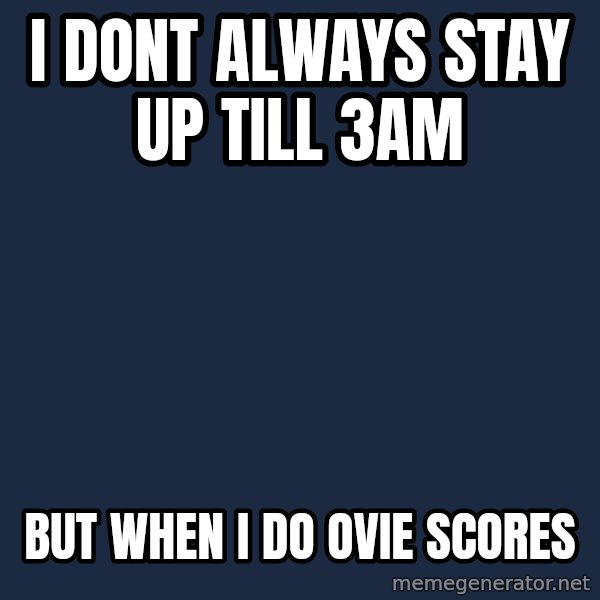 Dos Equis Man meme: I dont always stay up till 3am / but when I do ovie scores