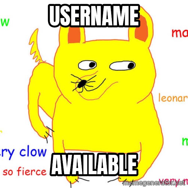 Forever Alone meme: Username / Available