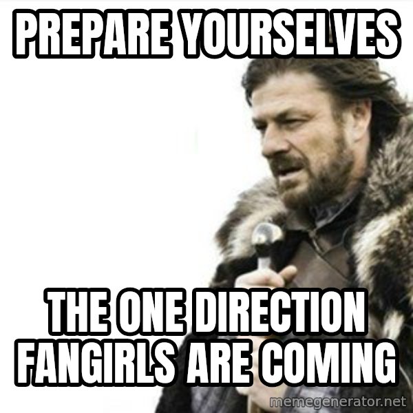 Prepare yourself meme: prepare yourselves / the one direction fangirls are coming