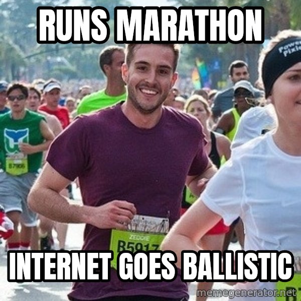 Ridiculously photogenic guy (Zeddie) meme: runs marathon / internet goes ballistic