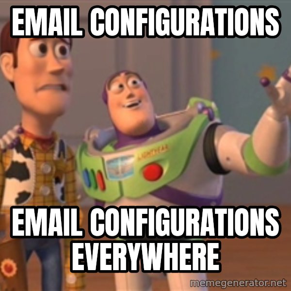 Tseverywhere meme: email configurations / email configurations everywhere