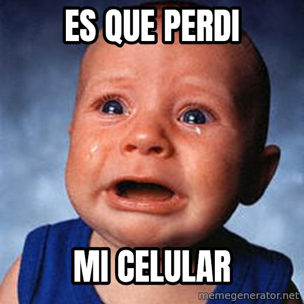 Crying Baby meme: es que perdi / mi celular